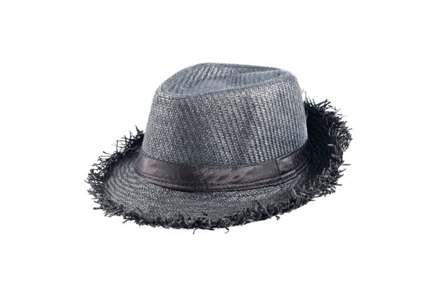 istock Black straw hat isolated on a white background 1067707090