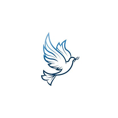 istock Dove Of Peace. Illustration with dove holding an olive branch symbolizing peace on earth. LIne Art dove. Ink painting style. Line art for logo and design. Vector illustration. Peace logo. 1067707480