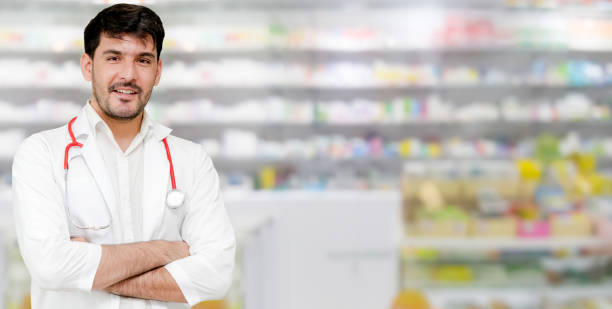 istock Male pharmacist working at the pharmacy. 1067707534