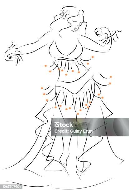 Turkish Belly Dancer Performing Illustration Vector Art Is Created And Drawn By Photographer Stock Illustration - Download Image Now