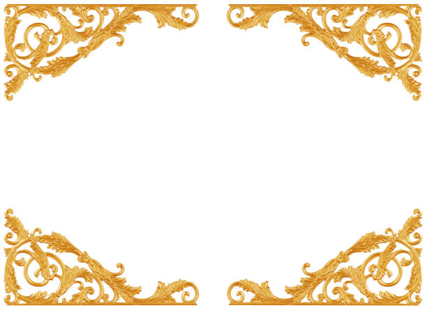 istock Ornament elements, vintage gold floral designs 1067709884