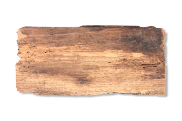 old plank wood isolated on white background