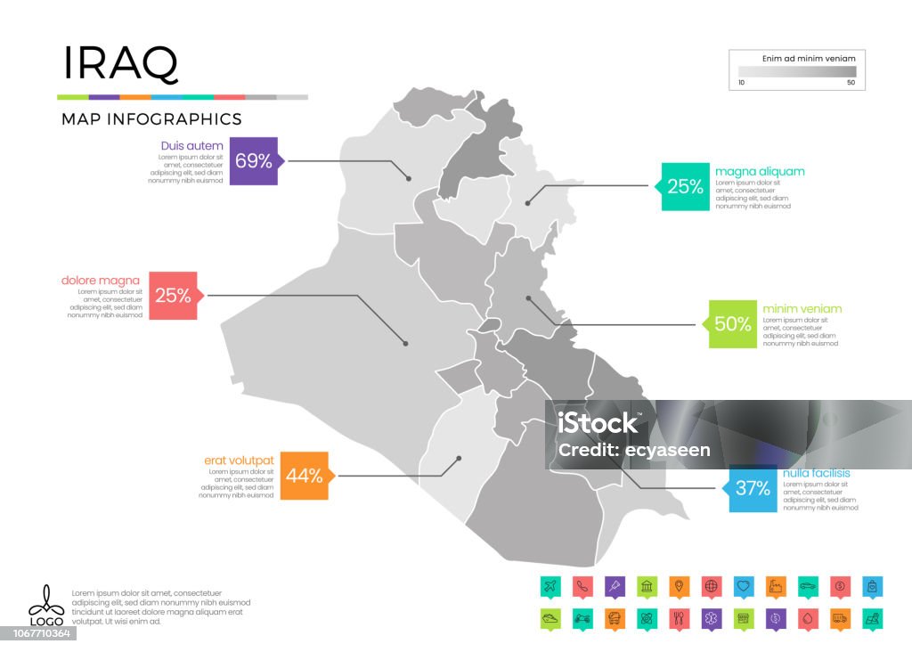 Iraq Mapbasic Iraq Map Infographics With Editable Separated Layers Zones Elements And ...