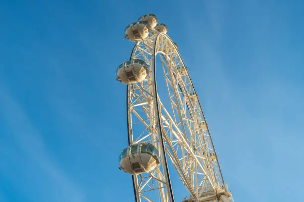 Photo of The giant ferris wheel of Melbourne Star in Melbourne, Australia with clear sky.