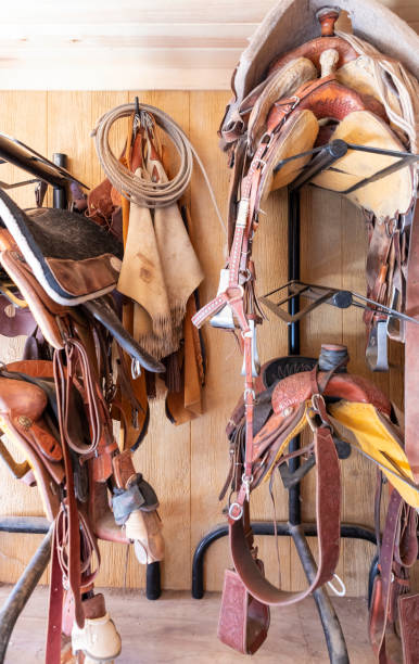 istock Rodeo and Horse Riding Equipment in a Barn 1067716578