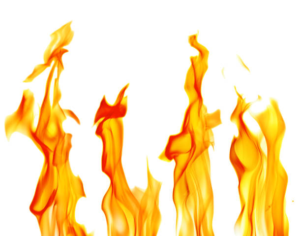 istock sparks of four yellow bright flames on white 1067716794