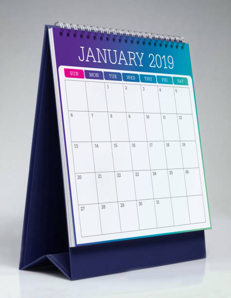 istock Simple desk calendar for January 2019 1067717894