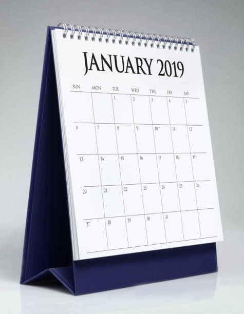 istock Simple desk calendar for January 2019 1067720044