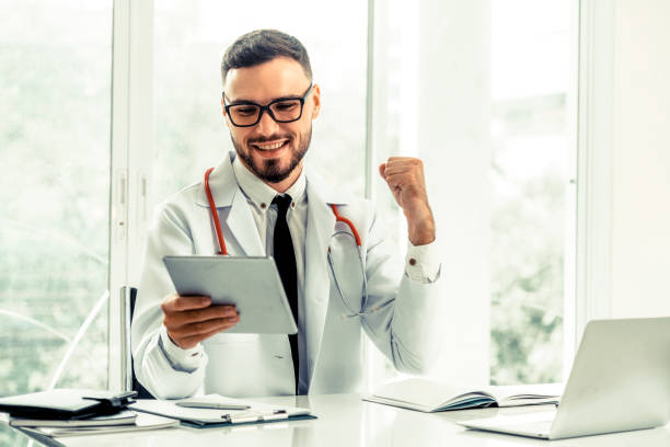 istock Doctor working on tablet computer in the hospital. 1067720814