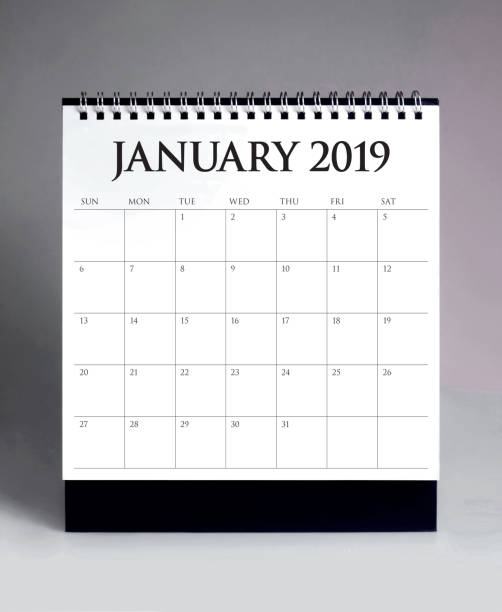 istock Simple desk calendar for January 2019 1067723666