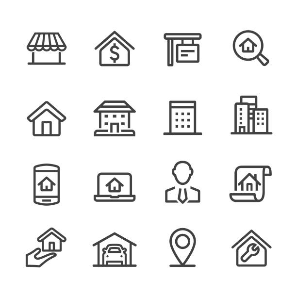 House and Real Estate Icons - Acme Series House, Real Estate, fingers crossed illustrations stock illustrations