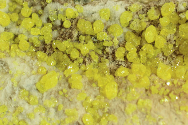Sulfur and Aragonite crystals, Sicily, Italy