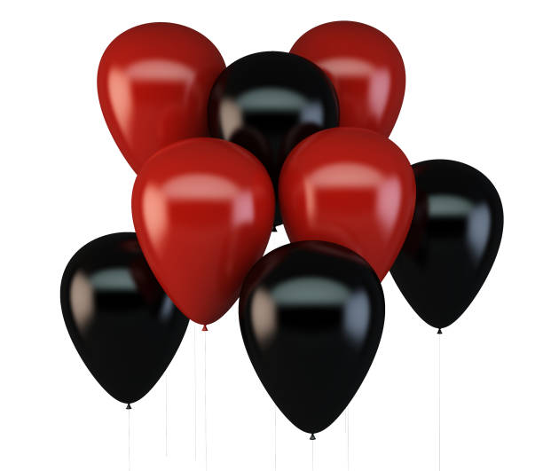 istock red and black balloons isolated 1067741898