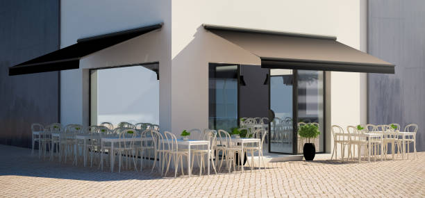 istock cafe facade store with terrace view mockup 1067745374