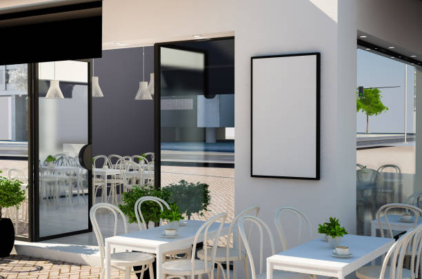 istock blank poster mockup on coffee shop facade 1067745388