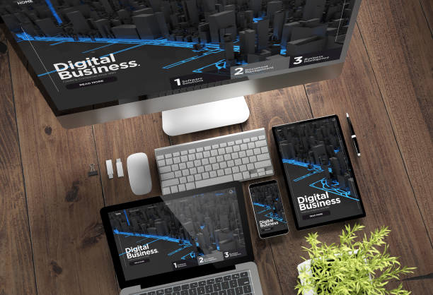 istock wooden desktop devices digital business 1067747792