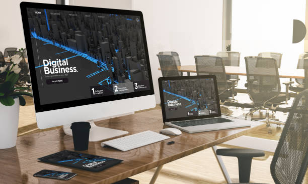 istock computer, laptop, tablet, and phone with digital business at office mockup 1067747834