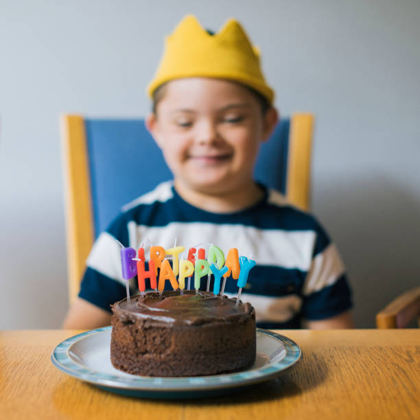 Cute boy celebrating his birthday
