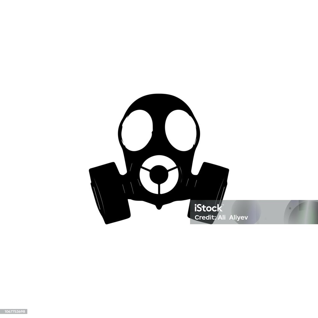 Toxic gas mask icon. Nuclear  radiation science sign Asbestos stock vector