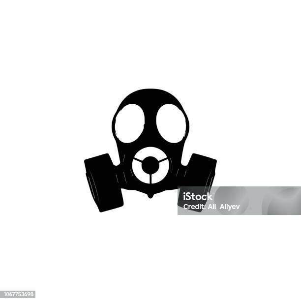 Toxic Gas Mask Icon Nuclear Radiation Science Sign Stock Illustration - Download Image Now