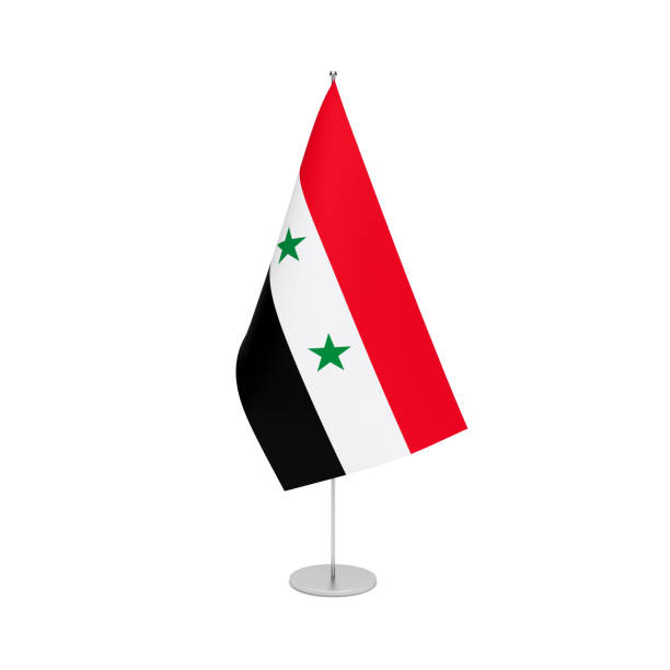 istock Syria flag on white background 1067755608
