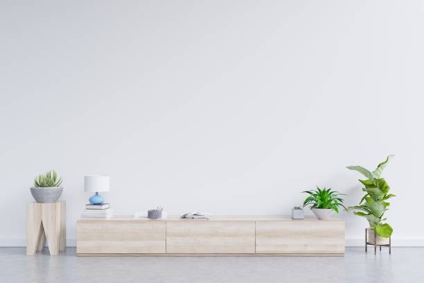 istock Cabinet TV in modern room with decoration 1067756178