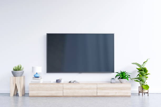 istock Smart Tv Mockup on cabinet 1067756204