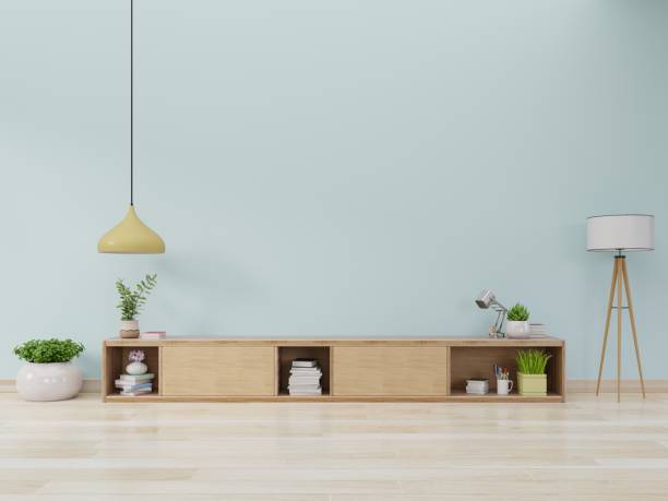 istock Tv cabinet in modern empty room 1067756300