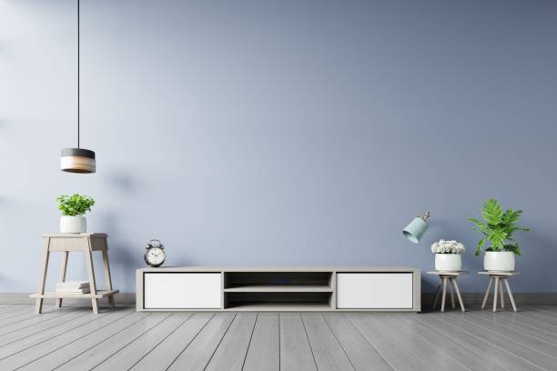 istock Cabinet TV in empty interior room 1067756350