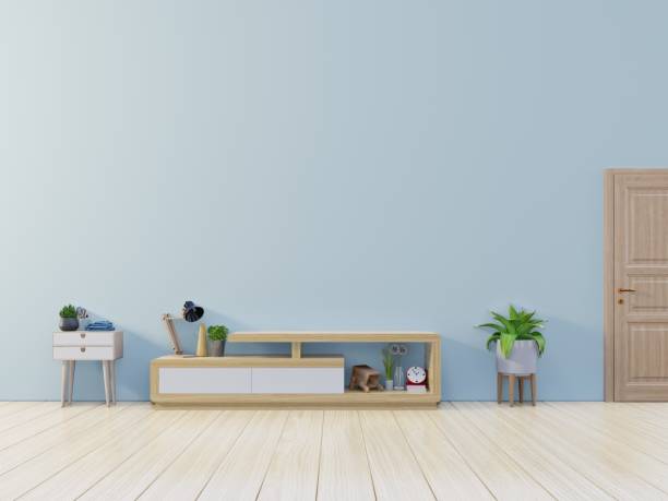 istock Cabinet TV in empty interior room 1067756380