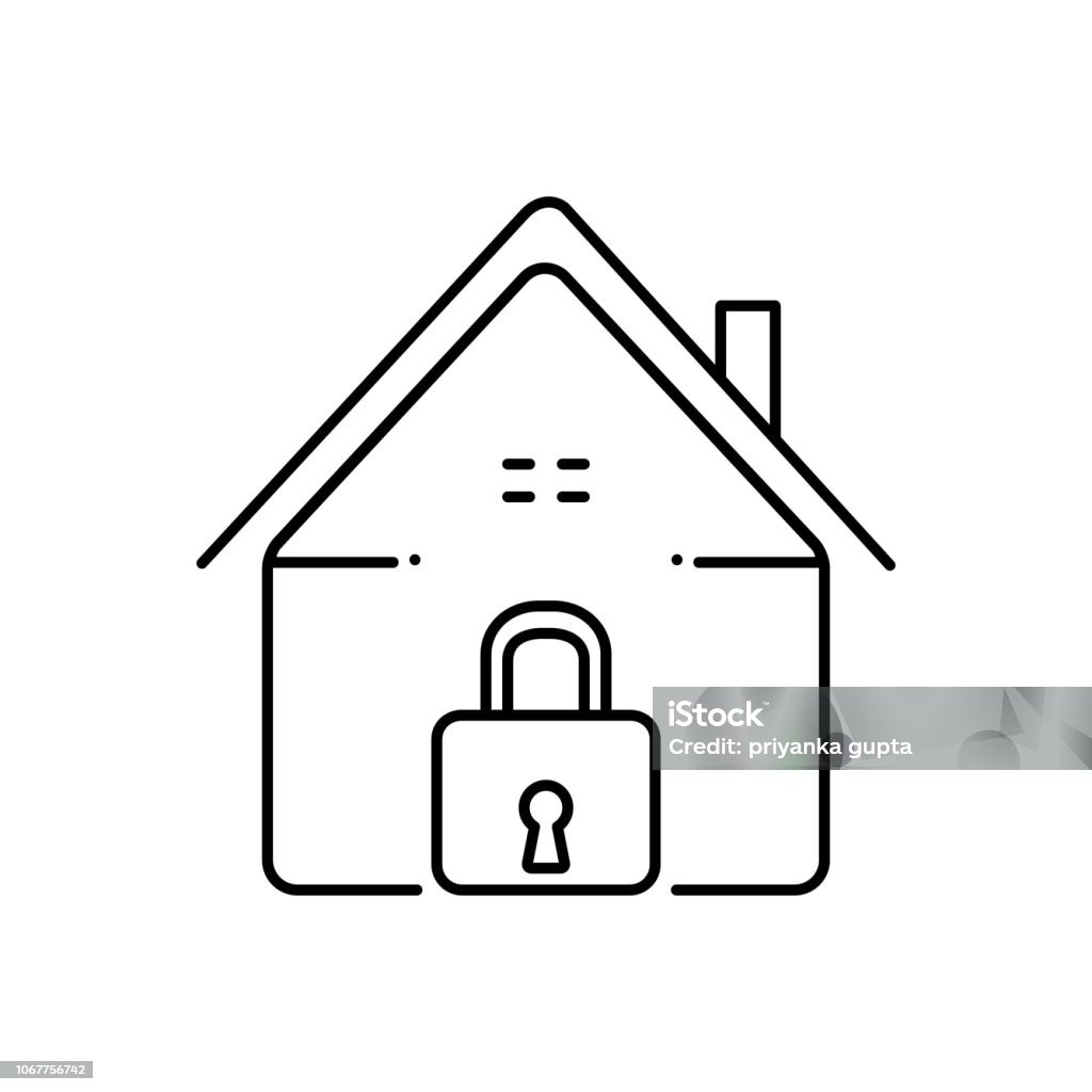 Secure Houseing Icon Home Security Stock Illustration - Download Image Now - Icon ...