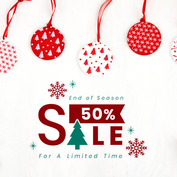 istock 50% Christmas sale sign mockup 1067757020