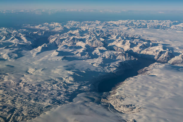 Greenland's rugged terain stock photo