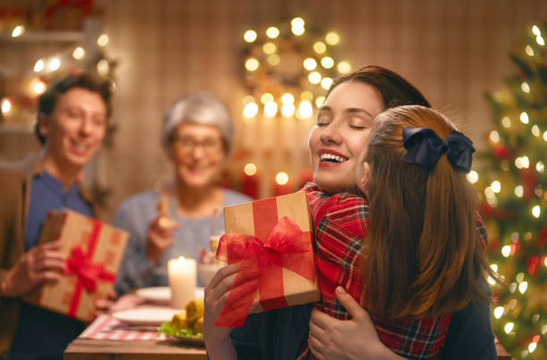 family celebrating Christmas