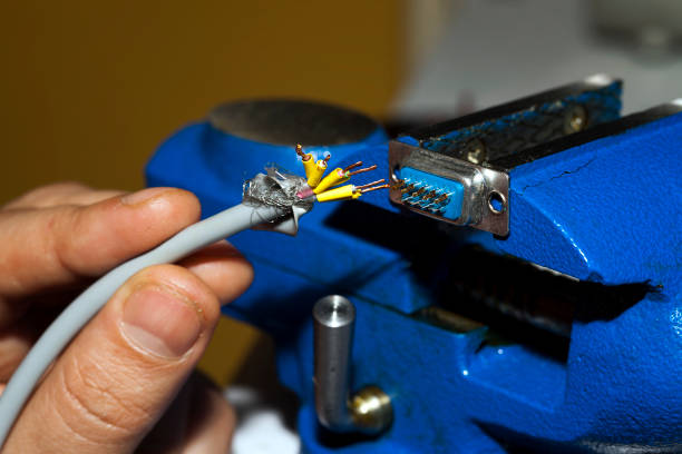 istock Cables and soldering equipment Industrial Technology Concept 1067774600