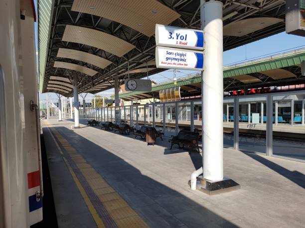 Train departure times and passengers. YHT and TCDD. Konya - Turkey. 10 November 2018.