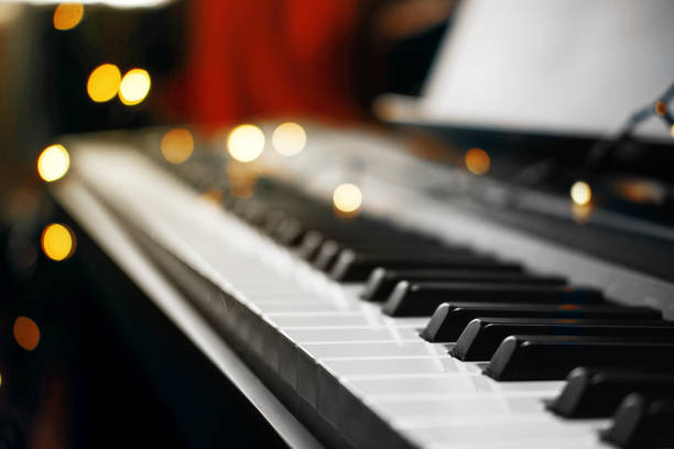 istock piano keys bokeh in the background Christmas lights 1067782296