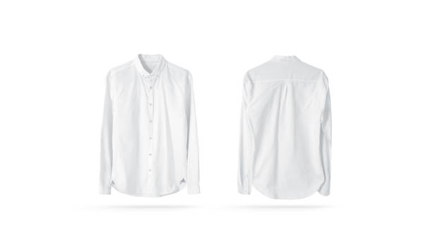 istock Blank white classic mens shirt mockup, isolated 1067784936