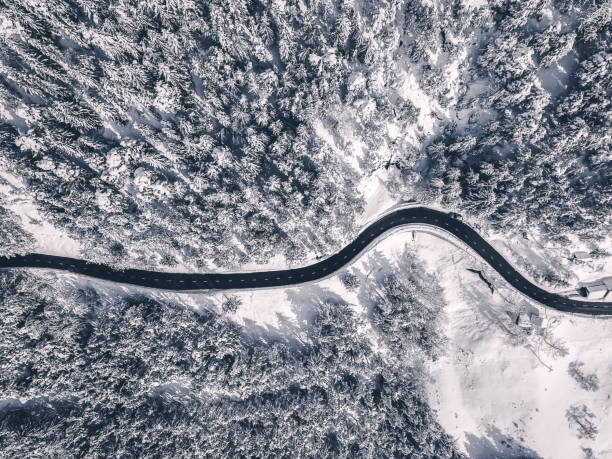 istock Idyllic winter landscape from above 1067785134