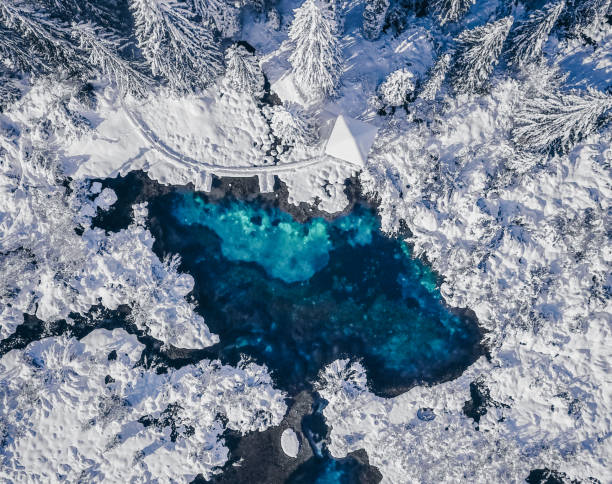 istock Idyllic winter landscape from above 1067785168