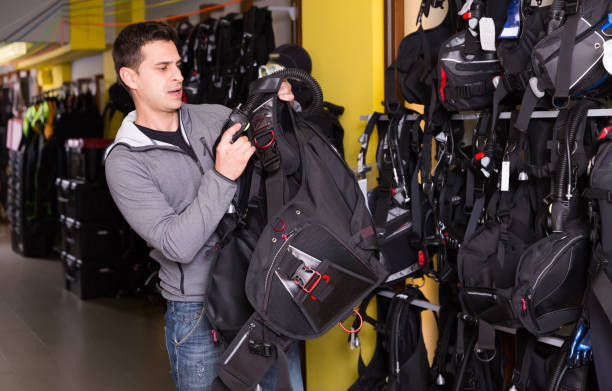 istock Young man is satisfied of diving equipment 1067785656