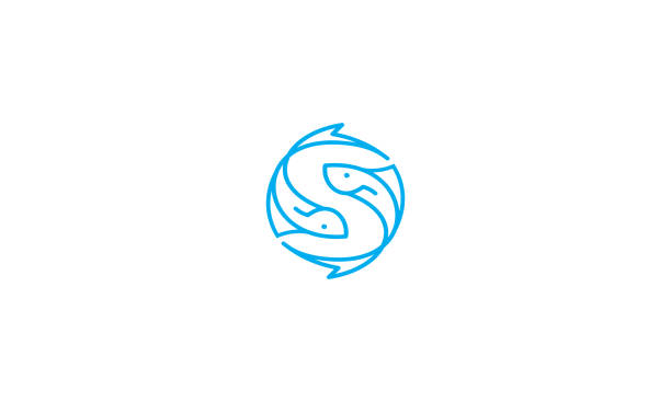 ying yang fish icon vector For your stock vector needs. My vector is very neat and easy to edit. to edit you can download .eps. pisces fish tattoo designs drawing stock illustrations