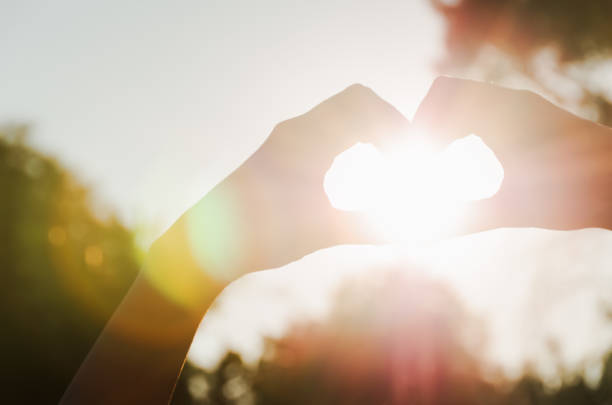 istock Sun in woman's heart shaped hands 1067795474