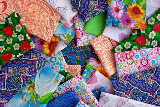 istock A lot of cotton fabric. View from above. 1067803584