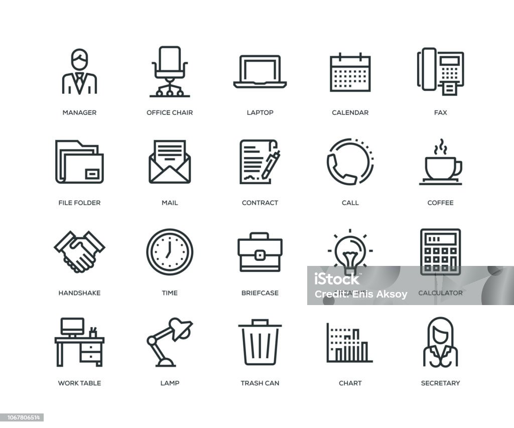 Office and Workplace Icons - Line Series Icon stock vector