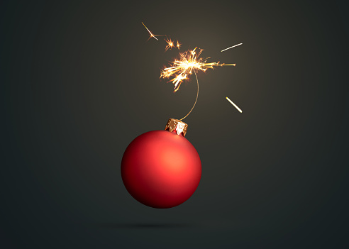 Christmas bauble bomb concept. This file is cleaned and retouched.