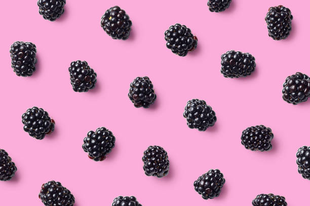 istock Colorful fruit pattern of blackberries 1067807348