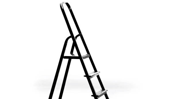 istock Empty stepladder standing in room, renovation, construction work and apartment 1067808476