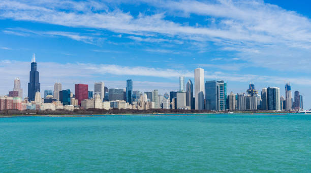 istock Beautiful panoramic view of Chicago city skyline 1067815578