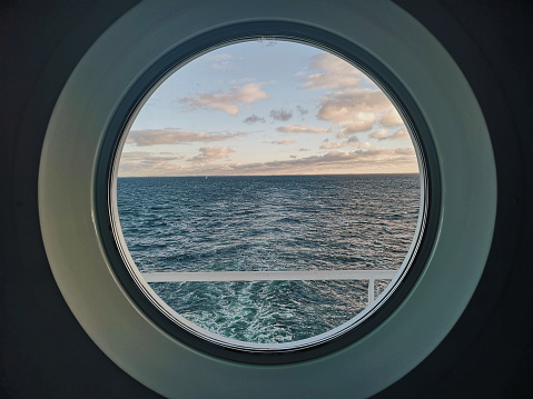 Windows to sea on a Cruise ship